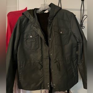 J.Crew utility Sherpa hooded lined jacket